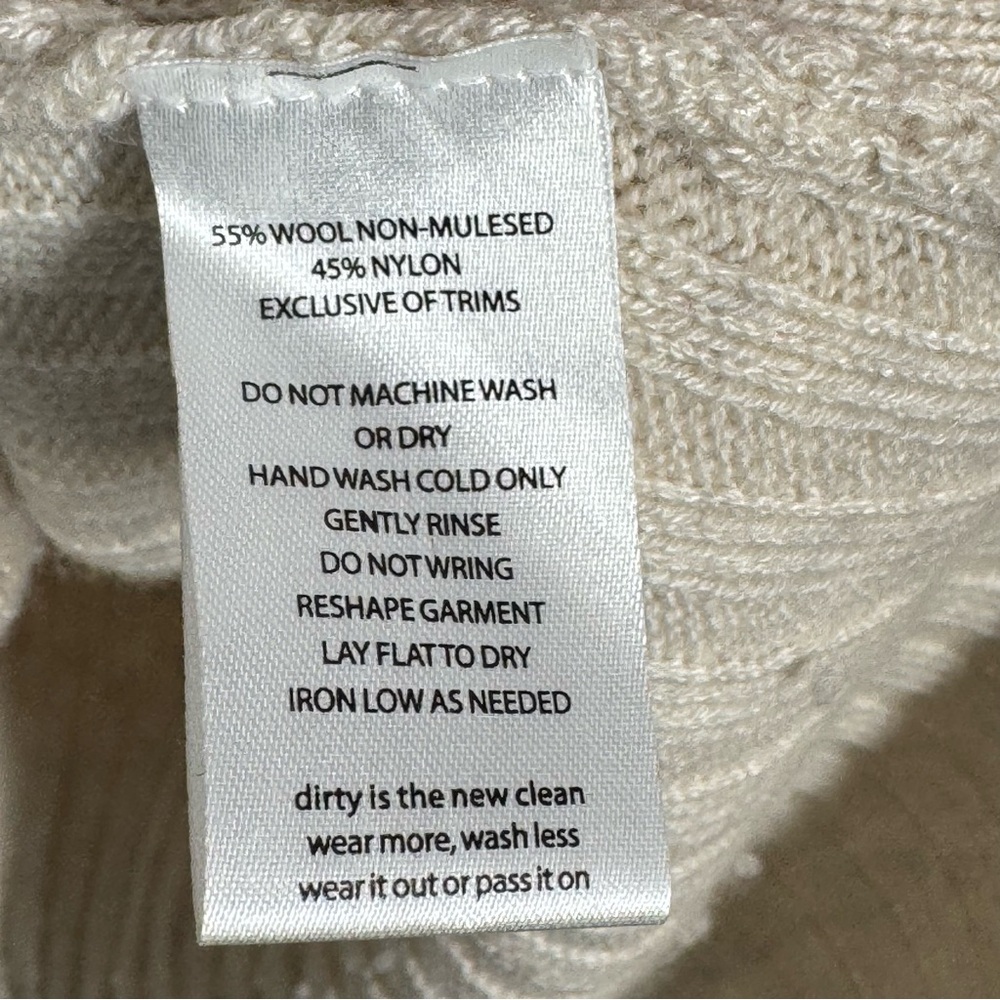 Toad&Co Cream Ribbed Cowl Neck Sweater - Picture 7 of 7